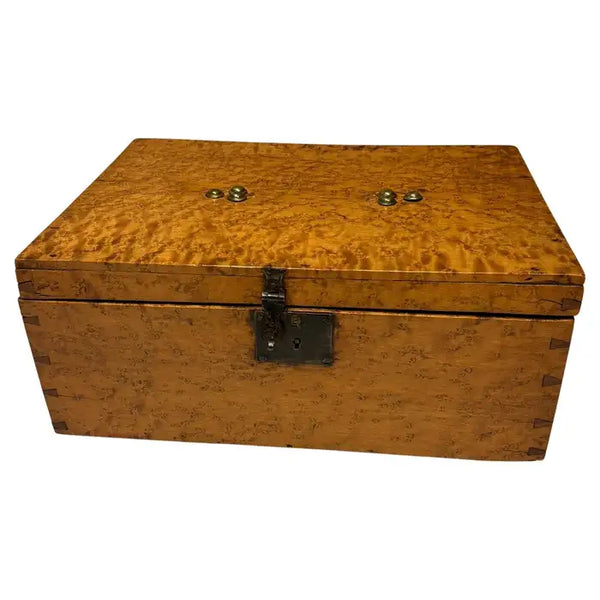 Wooden Box Birds Eye Maple with Diamond shaped Walnut inlay 4 X 8 Treasure or trinket box outlet handmade in USA