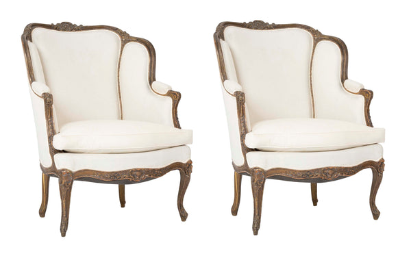 Pair of French Louis XV Walnut Bergere Chairs – Avery & Dash Collections
