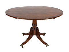 An Oval Regency Triple Banded Tilting Mahogany Breakfast Table