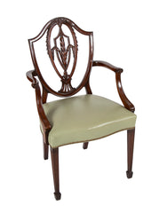 Set of 12 George III Hepplewhite Mahogany Shield Back Dining Chairs