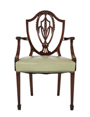 Set of 12 George III Hepplewhite Mahogany Shield Back Dining Chairs