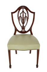 Set of 12 George III Hepplewhite Mahogany Shield Back Dining Chairs