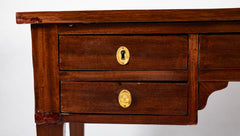 French Directoire Leather Top Mahogany Desk with Pull Out Slides