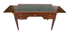 French Directoire Leather Top Mahogany Desk with Pull Out Slides