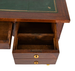 French Directoire Leather Top Mahogany Desk with Pull Out Slides