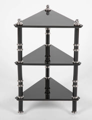 Lacquered Wood & Aluminium Triangular Side Table by Warren McArthur