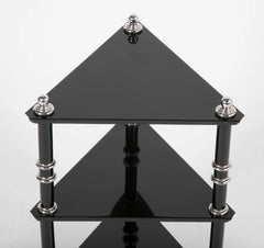 Lacquered Wood & Aluminium Triangular Side Table by Warren McArthur