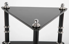 Lacquered Wood & Aluminium Triangular Side Table by Warren McArthur