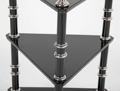 Lacquered Wood & Aluminium Triangular Side Table by Warren McArthur