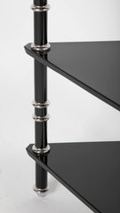 Lacquered Wood & Aluminium Triangular Side Table by Warren McArthur