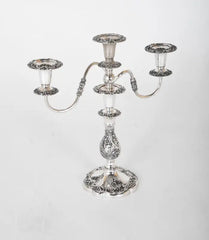 Pair of 19th Century Sheffield Silver Plated Three Arm Candelabra