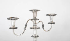 Pair of 19th Century Sheffield Silver Plated Three Arm Candelabra