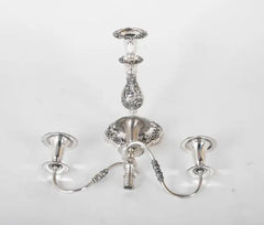 Pair of 19th Century Sheffield Silver Plated Three Arm Candelabra