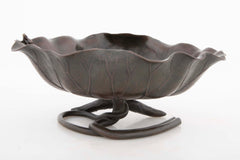 Patinated Bronze Lotus Leaf Shaped Bowl