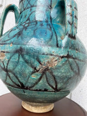 18th Century Turkish Ottoman Turquoise Glazed Storage Jar