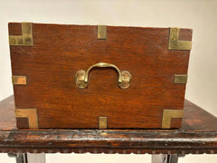 19th Century English Mahogany and Brass Campaign Chest, Small Scale