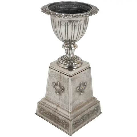 Late 19th Century Polished Cast Iron Garden Urn