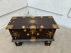 18th Century Dutch Colonial Teak Chest with Brass and Copper Mounts