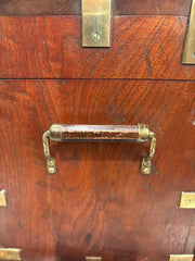 19th Century English Mahogany and Brass Campaign Chest, Small Scale