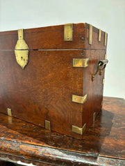 19th Century English Mahogany and Brass Campaign Chest, Small Scale