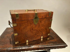 19th Century English Mahogany and Brass Campaign Chest, Small Scale