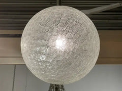 Suspended Crackle Glass "Globe" Pendant  Light by Doria Leuchten.