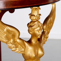 French Empire Parcel Gilt Mahogany Corner Console