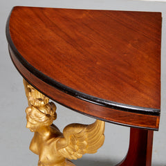 French Empire Parcel Gilt Mahogany Corner Console