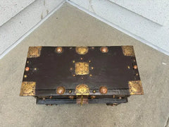 18th Century Dutch Colonial Teak Chest with Brass and Copper Mounts