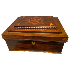 19th Century American Rosewood Box with Fruit Wood Star Inlay