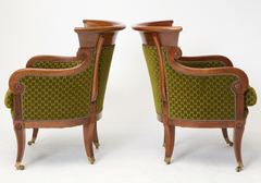 Pair of English Regency Mahogany Bergeres In The Manner Of George Oakley