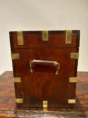 19th Century English Mahogany and Brass Campaign Chest, Small Scale