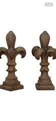 Pair of Cast Stone "fleur de lis"