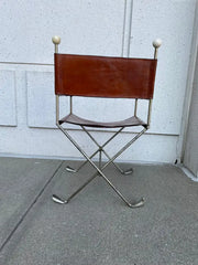 Mid-20th Century Steel and Leather Directors Chair Made from Golf Clubs