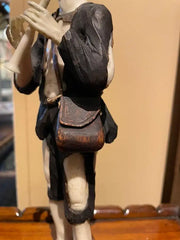 18th Century Austrian Baroque Carved Figure of a Beggar Musician