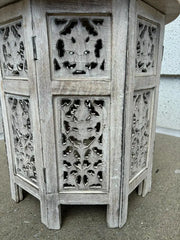 Pair Anglo Indian Carved and Painted Round Side Tables