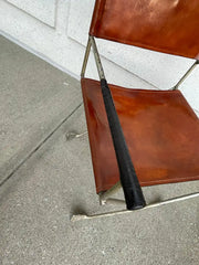 Mid-20th Century Steel and Leather Directors Chair Made from Golf Clubs