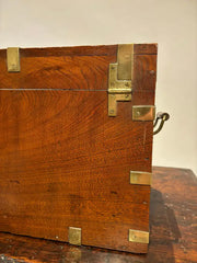 19th Century English Mahogany and Brass Campaign Chest, Small Scale