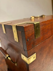 19th Century English Mahogany and Brass Campaign Chest, Small Scale