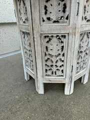 Pair Anglo Indian Carved and Painted Round Side Tables