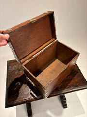 19th Century English Mahogany and Brass Campaign Chest, Small Scale