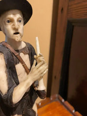 18th Century Austrian Baroque Carved Figure of a Beggar Musician