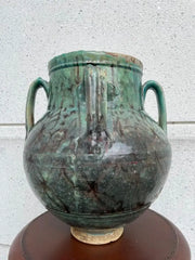 18th Century Turkish Ottoman Turquoise Glazed Storage Jar