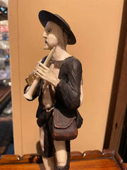 18th Century Austrian Baroque Carved Figure of a Beggar Musician