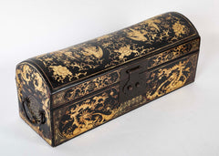 Chinese Hand Painted Box with Gilt Decoration