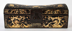 Chinese Hand Painted Box with Gilt Decoration