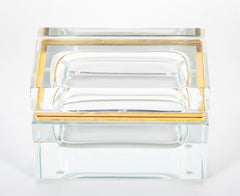 20th Century Murano Sommerso Clear to Clear Glass Box