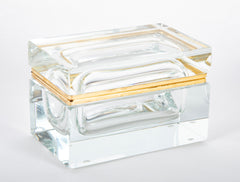 20th Century Murano Sommerso Clear to Clear Glass Box