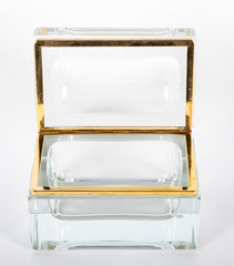 20th Century Murano Sommerso Clear to Clear Glass Box