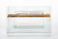 20th Century Murano Sommerso Clear to Clear Glass Box